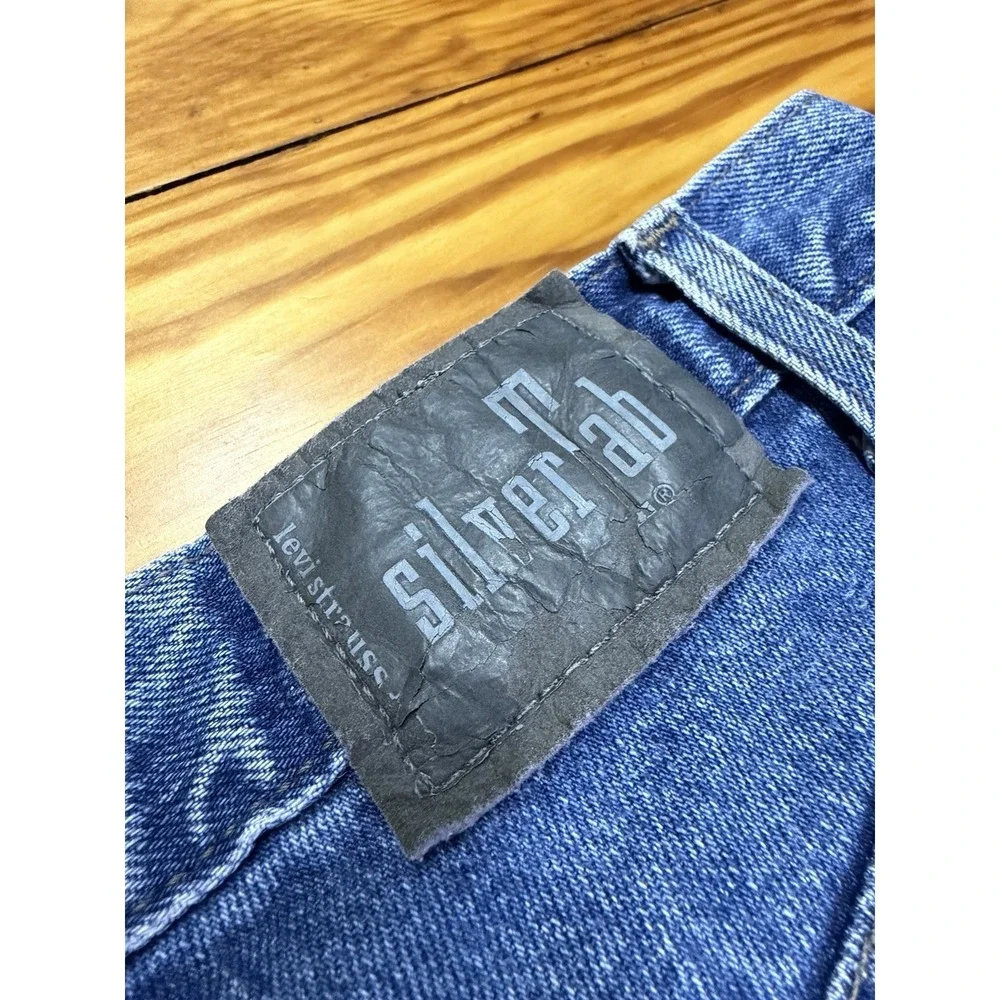 Vintage Levis SilverTab Baggy Jeans‎ Y2K Mens 36x36 Medium Wash Wide Leg